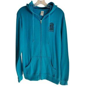 Cabo Wabo Cantina Teal Zip Hoodie San Lucas Mexico Graphic Size 2XL